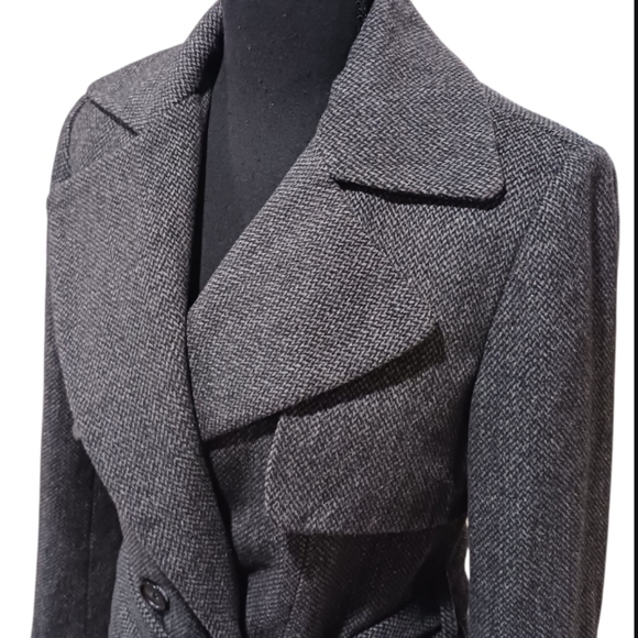 Lucky Brand Wool Blend Belted Trench Coat - Picture 2 of 12